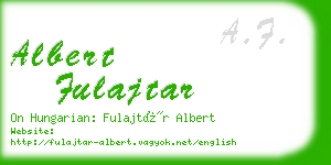 albert fulajtar business card